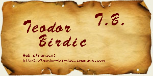 Teodor Birdić vizit kartica